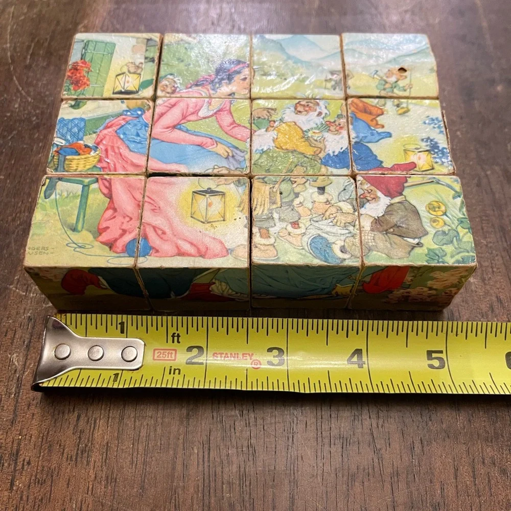 Vintage Kubus Made in Germany 12 piece picture cubes puzzle